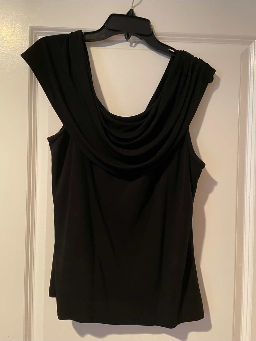 Karen Kane Black Draped Cowl Neck Sleeveless Top